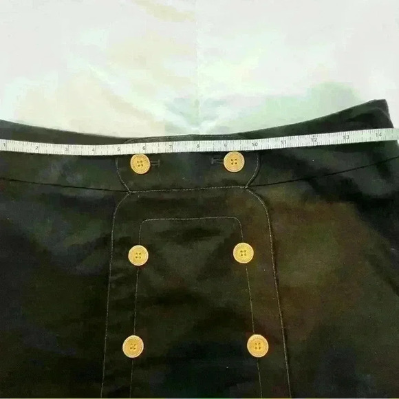 J.McLaughlin Dark Brown Lined Skirt Ladies Size 2 Gold Buttons Zip Side Fall Chi - Picture 7 of 10